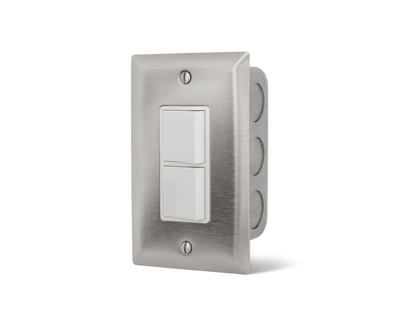 Infratech single on/off switch with stainless wall plate