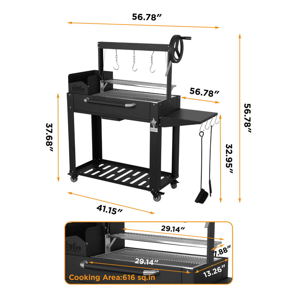 Shinerich - Argentine Wood and Fire Charcoal Grill