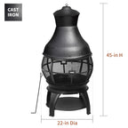 Shinerich - 45" Cast Iron Outdoor Chiminea