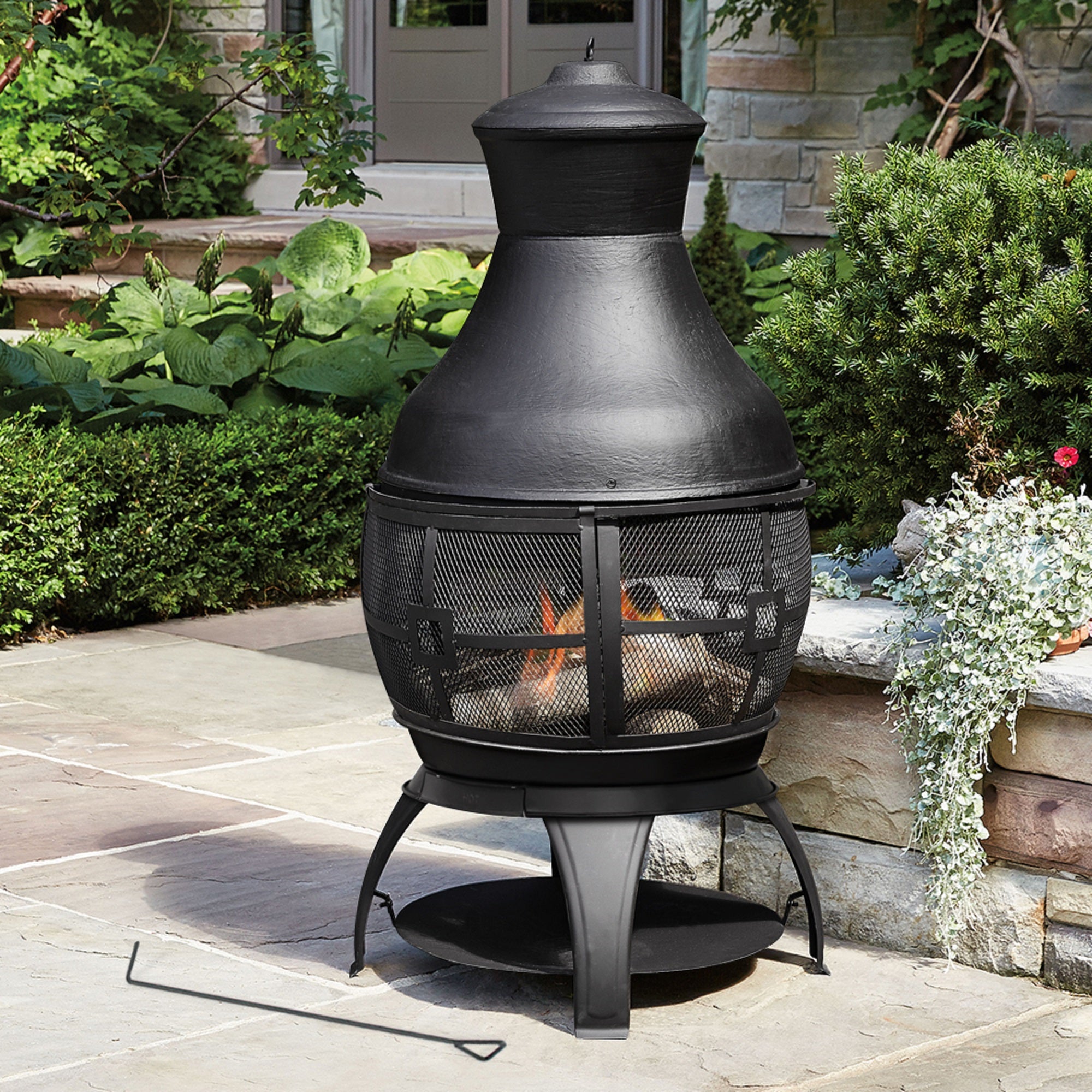 Shinerich - 45" Cast Iron Outdoor Chiminea