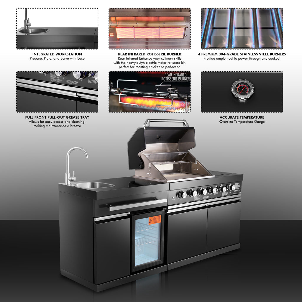 Shinerich - 4+2 Burner Deluxe Outdoor Kitchen Island