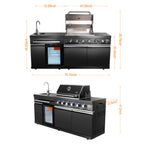 Shinerich - 4+2 Burner Deluxe Outdoor Kitchen Island