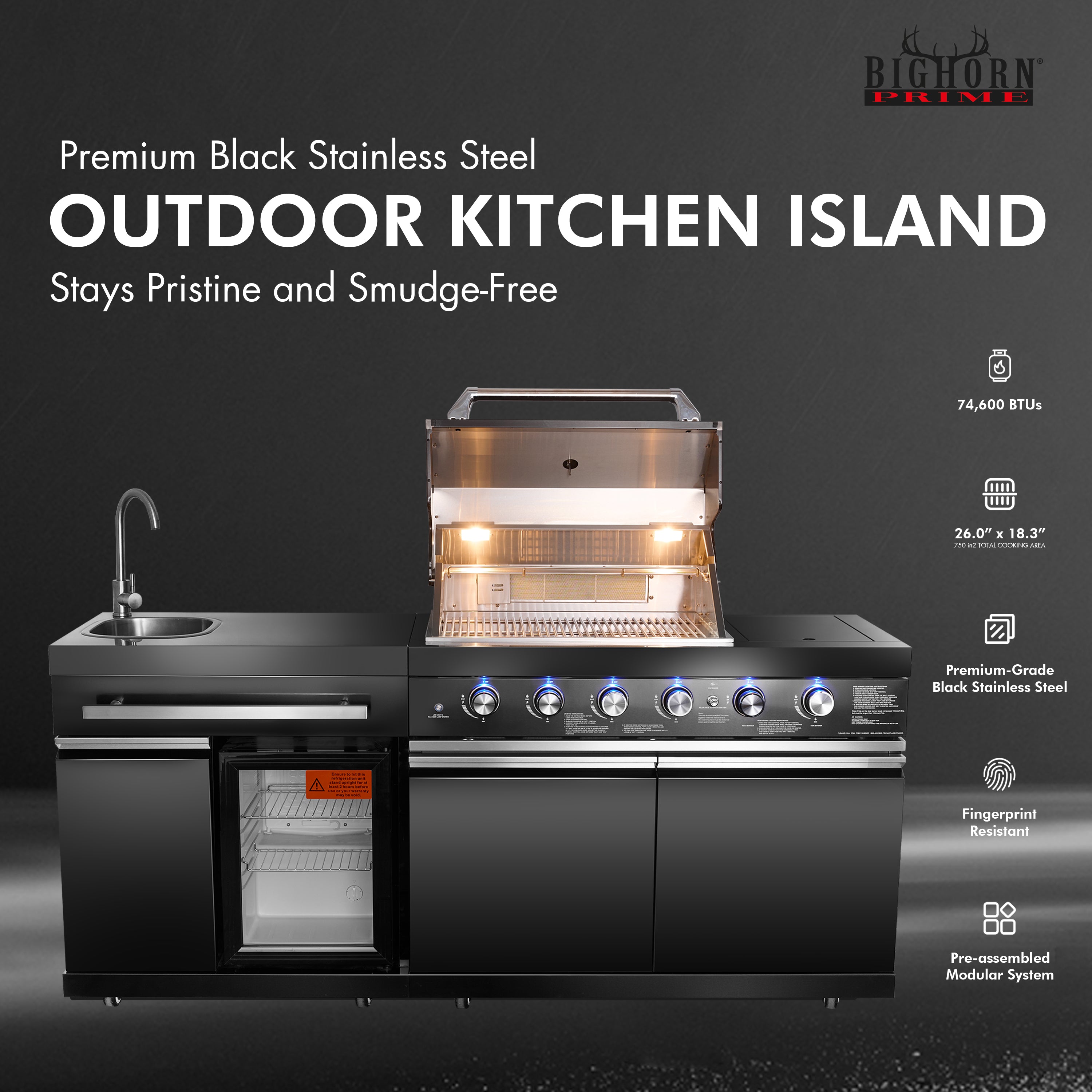 Shinerich - 4+2 Burner Deluxe Outdoor Kitchen Island