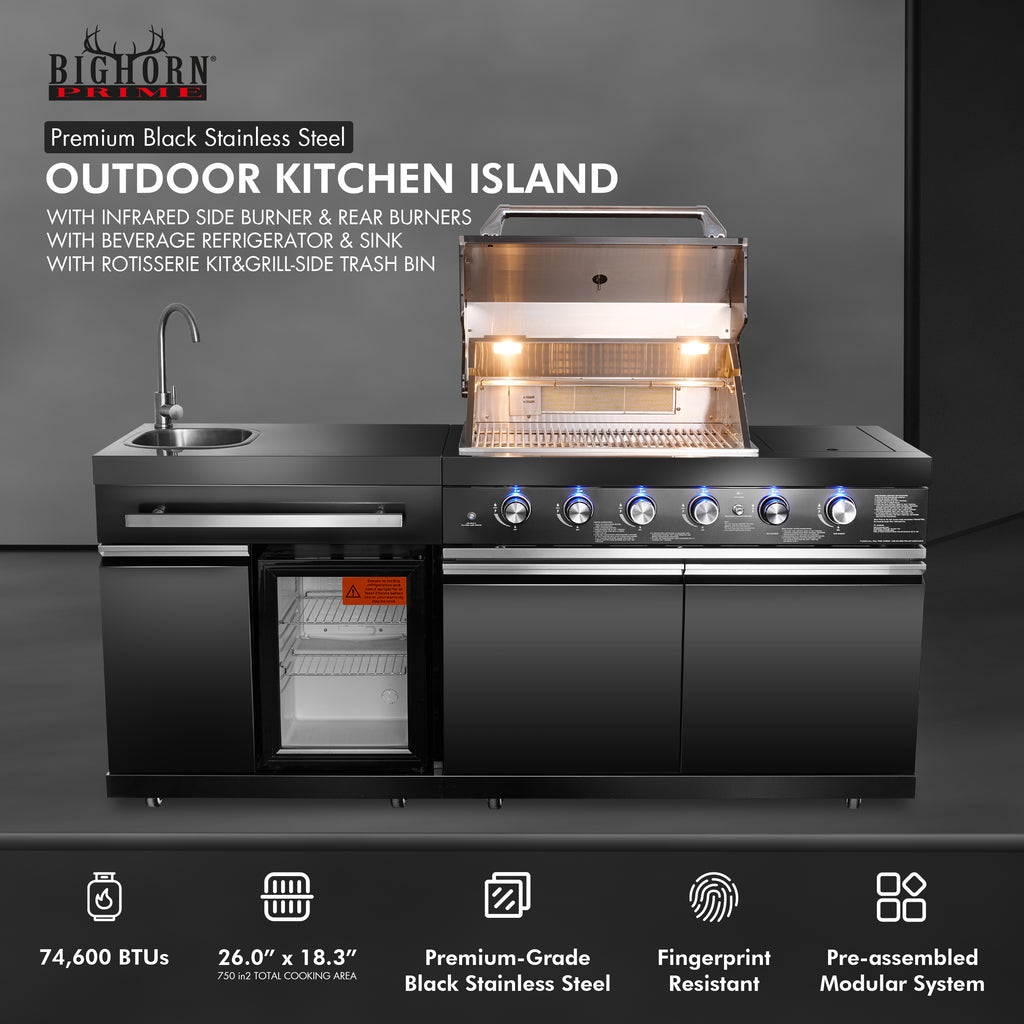 Shinerich - 4+2 Burner Deluxe Outdoor Kitchen Island