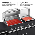 Bighorn - Deluxe Outdoor Kitchen Gas Grill & Griddle Combo