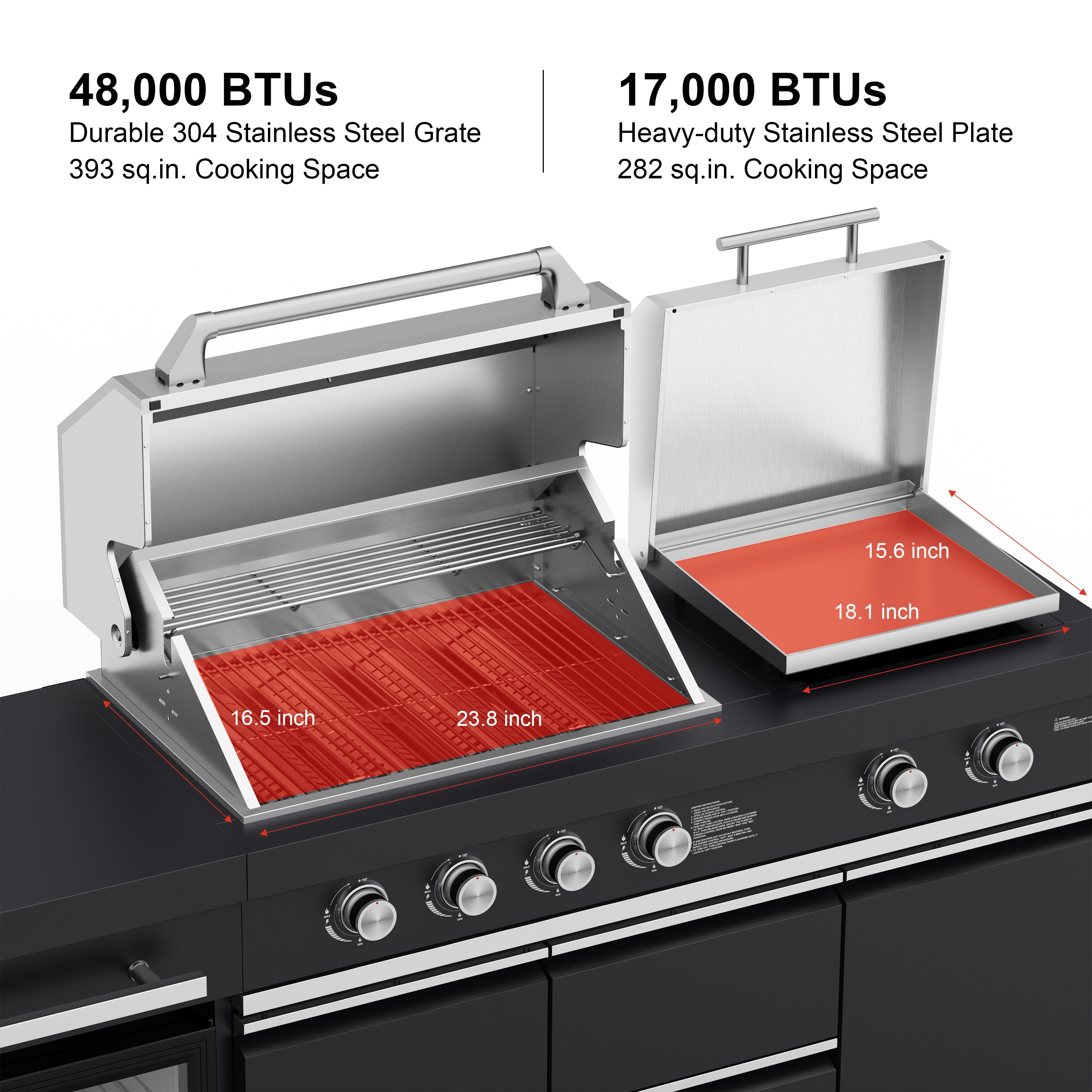 Bighorn - Deluxe Outdoor Kitchen Gas Grill & Griddle Combo
