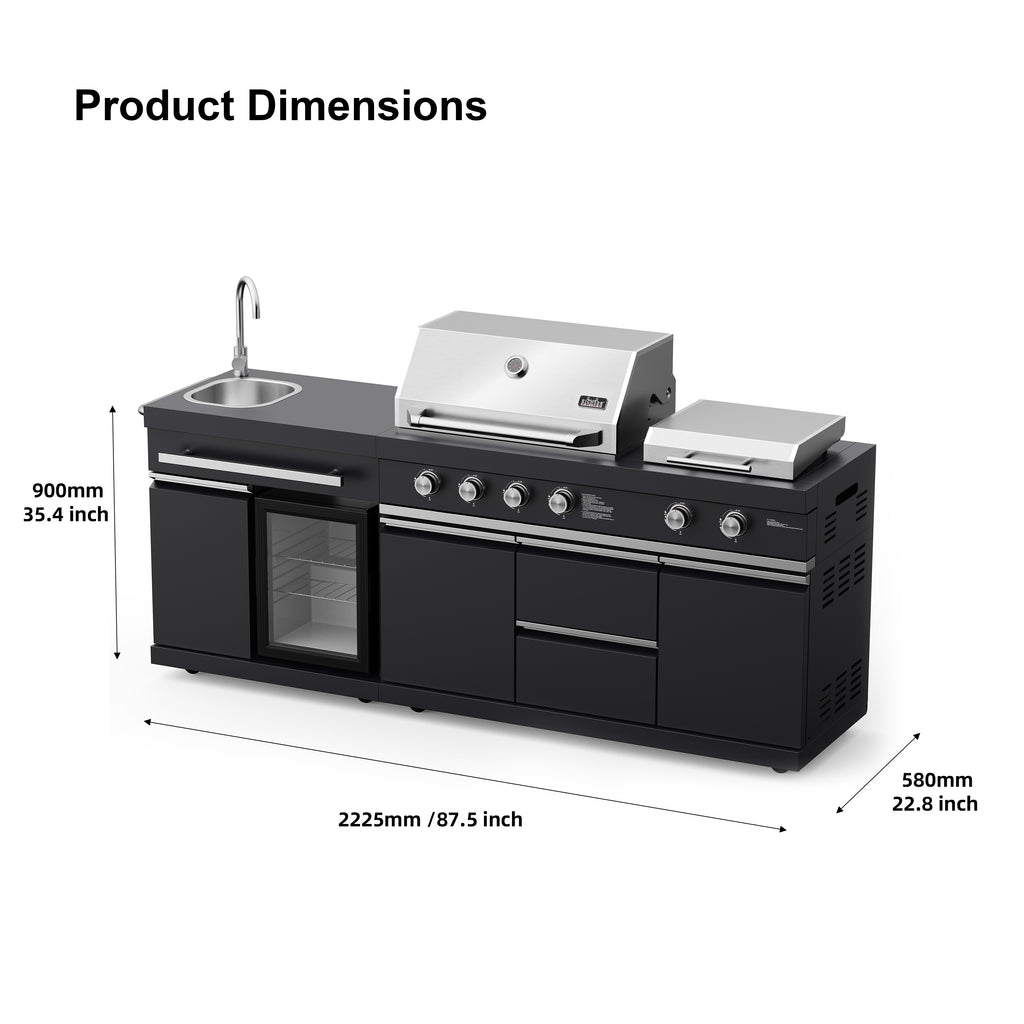 Bighorn - Deluxe Outdoor Kitchen Gas Grill & Griddle Combo