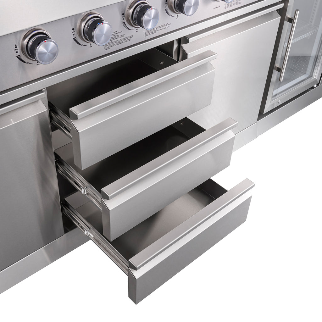 Shinerich (Big Horn) 6+2 Burner Deluxe Stainless Steel Island Barbecue Grill