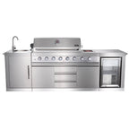 Shinerich (Big Horn) 6+2 Burner Deluxe Stainless Steel Island Barbecue Grill