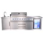 Shinerich (Big Horn) 6+2 Burner Deluxe Stainless Steel Island Barbecue Grill