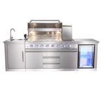 Shinerich (Big Horn) 6+2 Burner Deluxe Stainless Steel Island Barbecue Grill