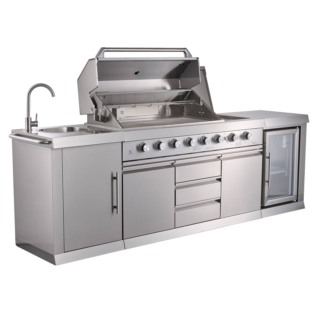 Shinerich (Big Horn) 6+2 Burner Deluxe Stainless Steel Island Barbecue Grill