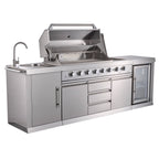 Shinerich (Big Horn) 6+2 Burner Deluxe Stainless Steel Island Barbecue Grill