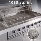 Shinerich (Big Horn) 6+2 Burner Deluxe Stainless Steel Island Barbecue Grill
