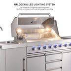 Shinerich (Big Horn) 6+2 Burner Deluxe Stainless Steel Island Barbecue Grill