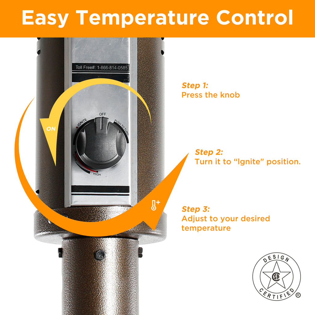 Shinerich - Adjustable Hood Gas Patio Heater