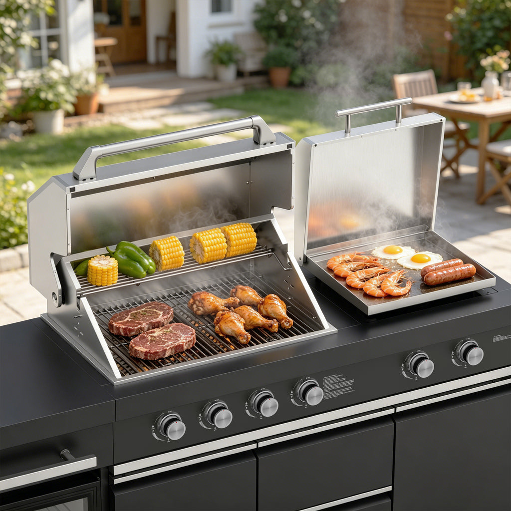 Bighorn - Deluxe Outdoor Kitchen Gas Grill & Griddle Combo