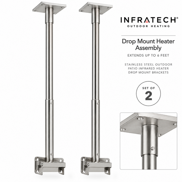 Infratech Drop Mount Heater Assembly - Extends up to 6 ft (Set of 2)